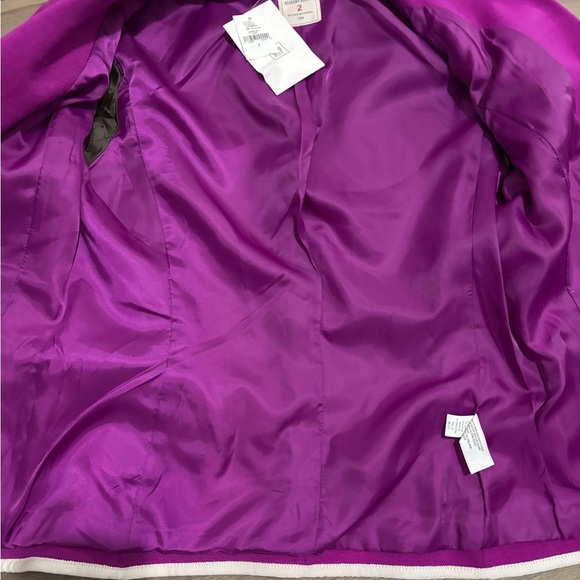 NWT! Gap “Academy Blazer” Fuchsia Ponte Knit with White Trim Jacket Size 2 - Picture 6 of 9